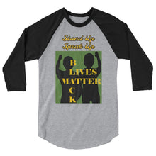 Load image into Gallery viewer, Black Lives Matter 3/4 sleeve raglan shirt - Shannon Alicia LLC