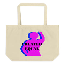 Load image into Gallery viewer, Created Equal Large organic tote bag