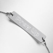 Load image into Gallery viewer, Pray Up Engraved Silver Bar Chain Bracelet - Shannon Alicia LLC