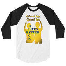 Load image into Gallery viewer, Black Lives Matter 3/4 sleeve raglan shirt - Shannon Alicia LLC