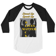 Load image into Gallery viewer, Black Lives Matter 3/4 sleeve raglan shirt - Shannon Alicia LLC