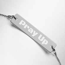 Load image into Gallery viewer, Pray Up Engraved Silver Bar Chain Bracelet - Shannon Alicia LLC