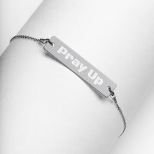 Load image into Gallery viewer, Pray Up Engraved Silver Bar Chain Bracelet - Shannon Alicia LLC