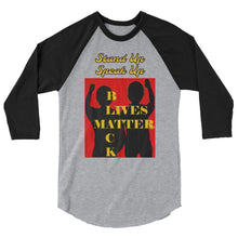 Load image into Gallery viewer, Black Lives Matter 3/4 sleeve raglan shirt - Shannon Alicia LLC
