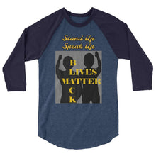 Load image into Gallery viewer, Black Lives Matter 3/4 sleeve raglan shirt - Shannon Alicia LLC