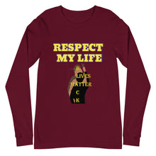 Cargar imagen en el visor de la galería, Respect My Life Unisex Long Sleeve Tee