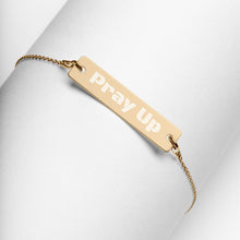 Load image into Gallery viewer, Pray Up Engraved Silver Bar Chain Bracelet - Shannon Alicia LLC