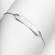 Load image into Gallery viewer, Pray Up Engraved Silver Bar Chain Bracelet - Shannon Alicia LLC