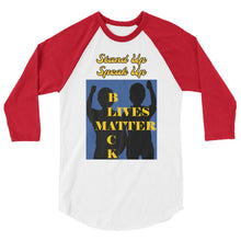 Load image into Gallery viewer, Black Lives Matter 3/4 sleeve raglan shirt - Shannon Alicia LLC