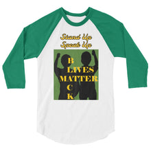 Load image into Gallery viewer, Black Lives Matter 3/4 sleeve raglan shirt - Shannon Alicia LLC