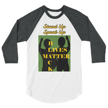 Load image into Gallery viewer, Black Lives Matter 3/4 sleeve raglan shirt - Shannon Alicia LLC