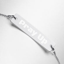 Load image into Gallery viewer, Pray Up Engraved Silver Bar Chain Bracelet - Shannon Alicia LLC