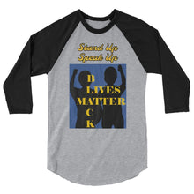 Load image into Gallery viewer, Black Lives Matter 3/4 sleeve raglan shirt - Shannon Alicia LLC