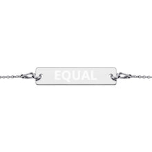 Load image into Gallery viewer, Equal Engraved Silver Bar Chain Bracelet