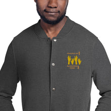 Load image into Gallery viewer, Praises Up Embroidered Champion Bomber Jacket