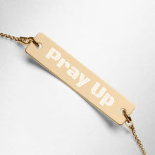 Load image into Gallery viewer, Pray Up Engraved Silver Bar Chain Bracelet - Shannon Alicia LLC