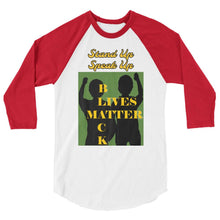 Load image into Gallery viewer, Black Lives Matter 3/4 sleeve raglan shirt - Shannon Alicia LLC