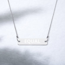 Load image into Gallery viewer, Created Equal Engraved Silver Bar Chain Necklace