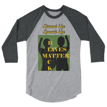 Load image into Gallery viewer, Black Lives Matter 3/4 sleeve raglan shirt - Shannon Alicia LLC