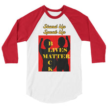 Load image into Gallery viewer, Black Lives Matter 3/4 sleeve raglan shirt - Shannon Alicia LLC