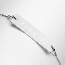 Load image into Gallery viewer, Pray Up Engraved Silver Bar Chain Bracelet - Shannon Alicia LLC