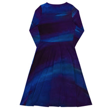 Cargar imagen en el visor de la galería, Blue Wave 2 long sleeve midi dress
