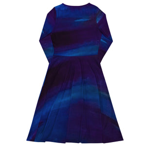 Blue Wave 2 long sleeve midi dress