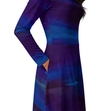 Load image into Gallery viewer, Blue Wave 2 long sleeve midi dress
