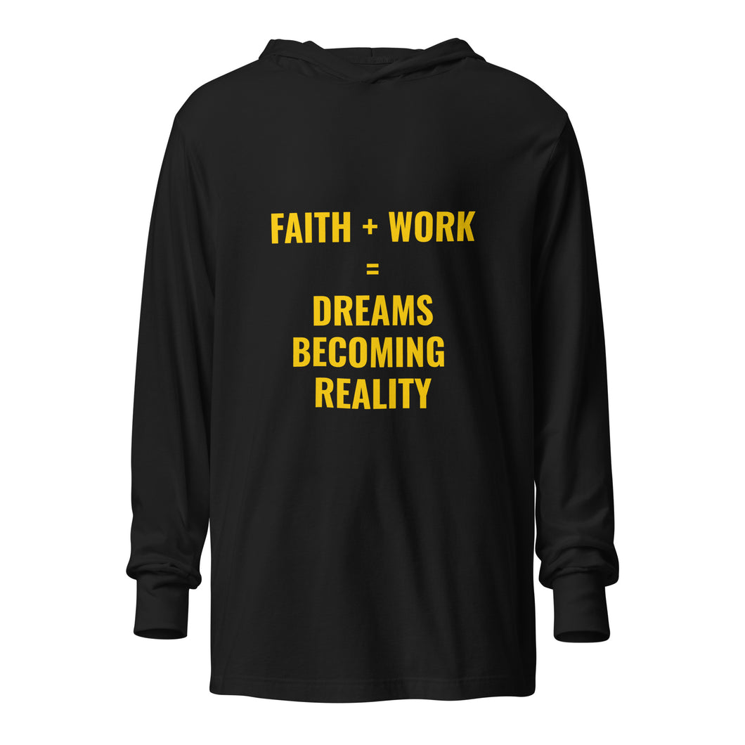 Faith Plus Work Hooded long-sleeve tee