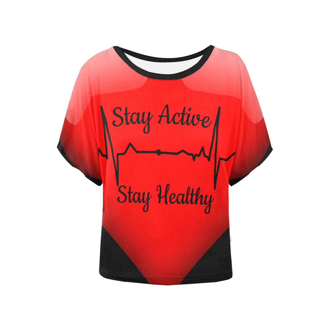 Stay Active Stay Healthy Batwing Sleeve T-shirt