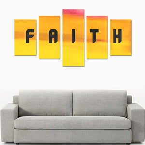 FAITH Sunburst Wall Art (No Frame) 5-Pieces