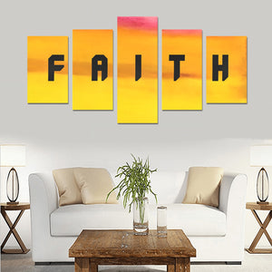 FAITH Sunburst Wall Art (No Frame) 5-Pieces