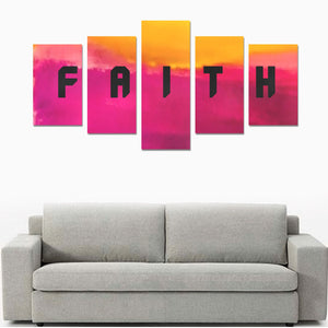 FAITH Burst of Pink Wall Art (No Frame) 5-Pieces