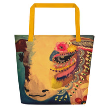 Load image into Gallery viewer, Cow Art Beach Bag
