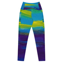 Load image into Gallery viewer, Blue Wave Crossover leggings with pockets
