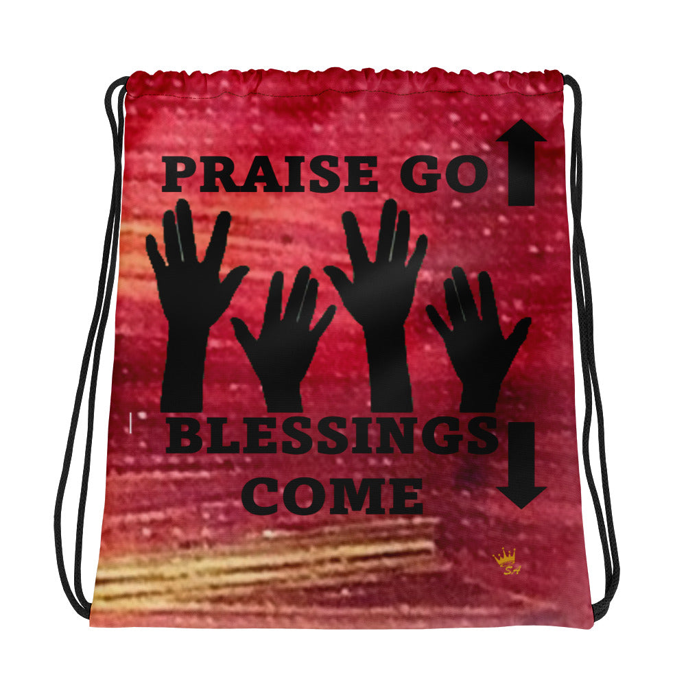 Praises Go Up Drawstring bag