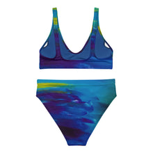Load image into Gallery viewer, Blue Wave Recycled high-waisted bikini
