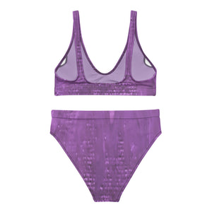 Lilac Recycled high-waisted bikini