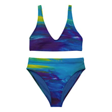 Load image into Gallery viewer, Blue Wave Recycled high-waisted bikini
