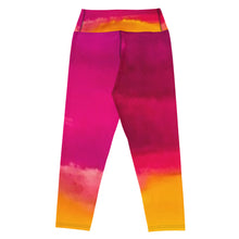 Load image into Gallery viewer, Burst of Pink Yoga Capri Leggings
