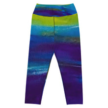 Load image into Gallery viewer, Blue Wave Yoga Capri Leggings
