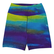Load image into Gallery viewer, Blue Wave Yoga Shorts
