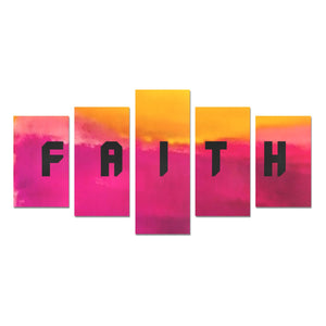 FAITH Burst of Pink Wall Art (No Frame) 5-Pieces