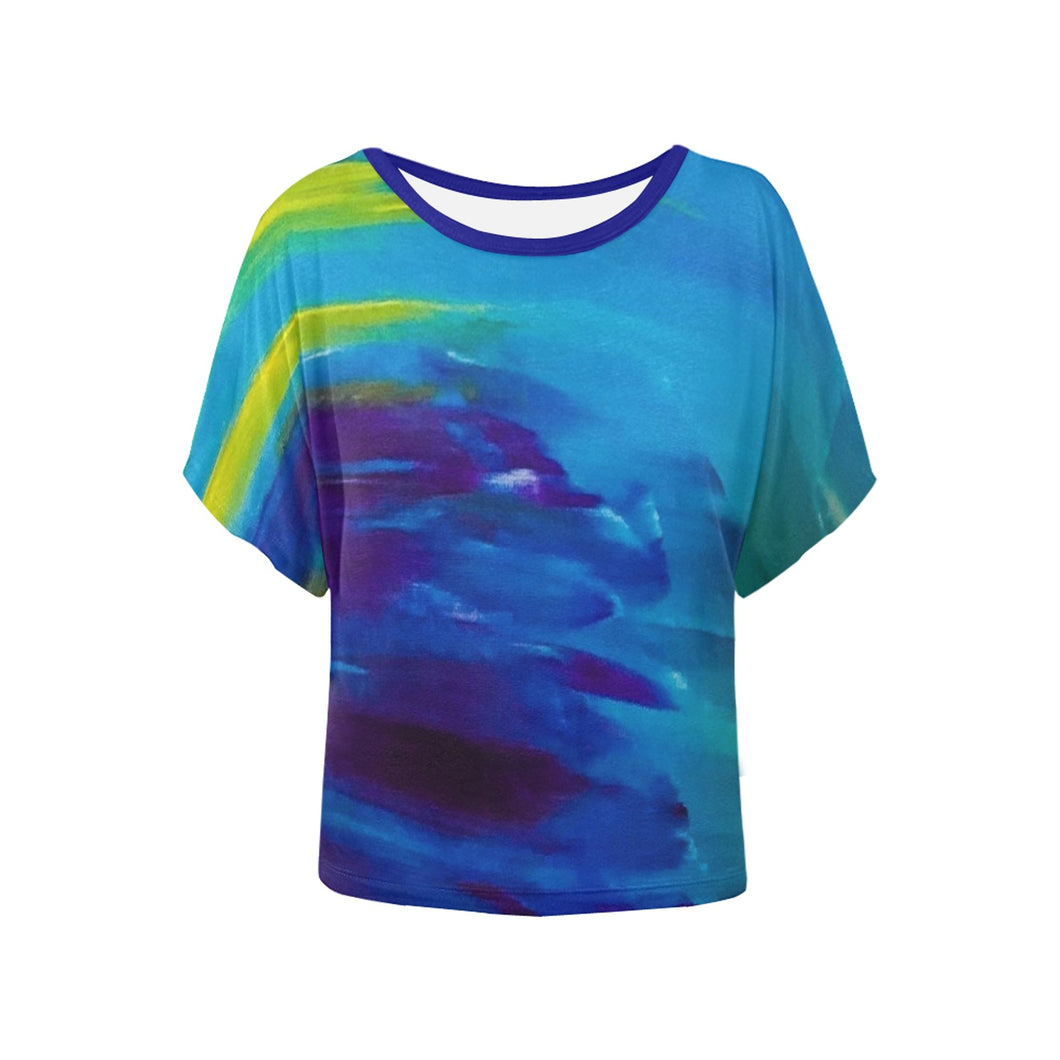 Blue Wave Batwing Sleeve T-Shirt