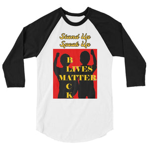 Black Lives Matter 3/4 sleeve raglan shirt - Shannon Alicia LLC