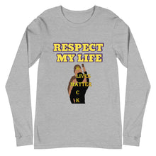 Load image into Gallery viewer, Respect My Life Unisex Long Sleeve Tee
