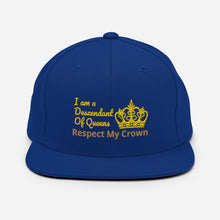 Load image into Gallery viewer, Queen Snapback Hat
