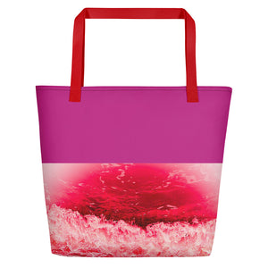 Pink Ocean Beach Bag