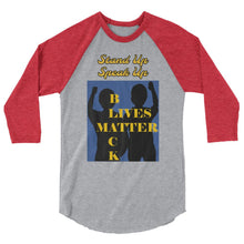 Cargar imagen en el visor de la galería, Black Lives Matter 3/4 sleeve raglan shirt - Shannon Alicia LLC
