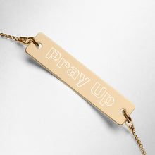 Load image into Gallery viewer, Pray Up Engraved Silver Bar Chain Bracelet - Shannon Alicia LLC
